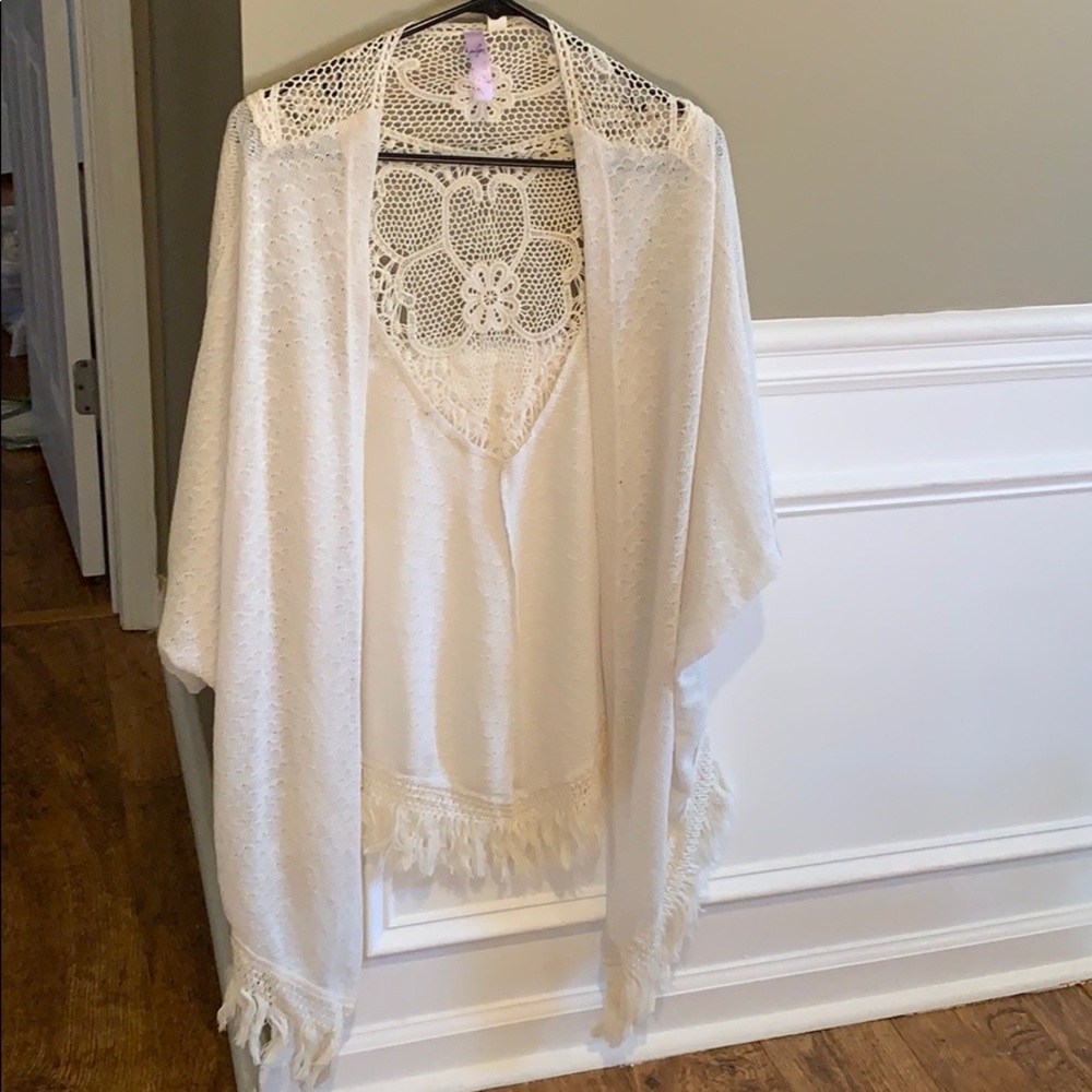 Lace cardigan/kimono short sleeve